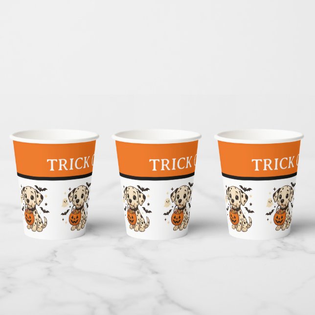 Halloween Dalmatiner Dog Trick oder Tree Pappbecher (Multi)