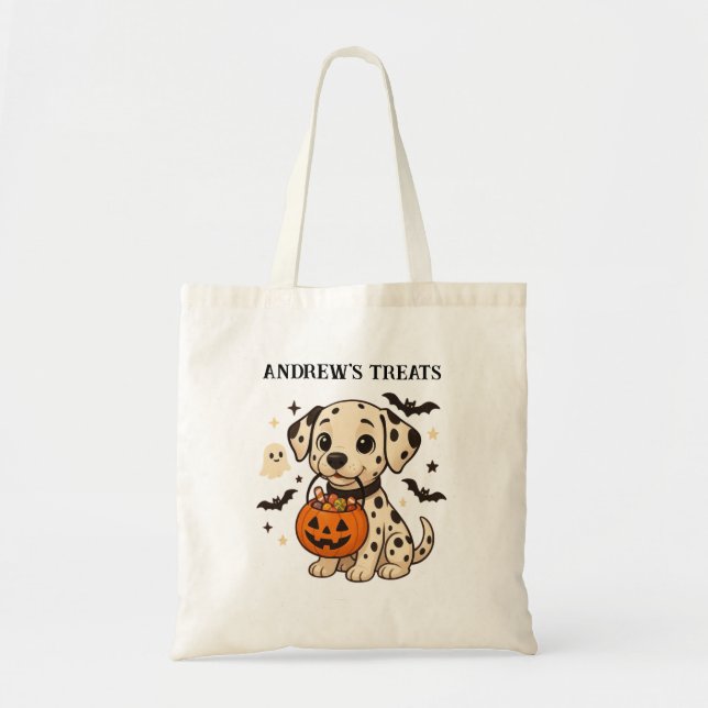 Halloween Dalmatiner Dog Trick oder Tree Tragetasche (Vorne)