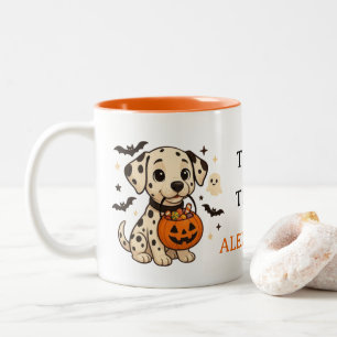 Halloween Dalmatiner Dog Trick oder Tree Zweifarbige Tasse