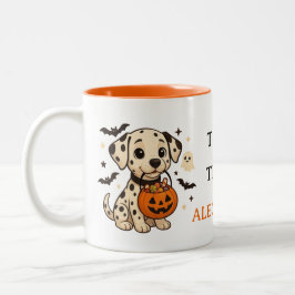 Halloween Dalmatiner Dog Trick oder Tree Zweifarbige Tasse