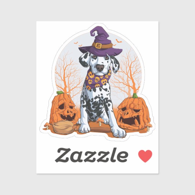 Halloween Dalmatiner Square Sticker (Blatt)