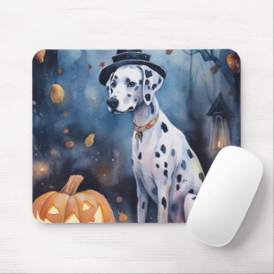 Halloween-Dalmatinie mit Pumpkins Beängstigend Mousepad