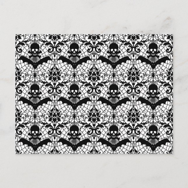 Halloween Damask Postkarte (Vorderseite)