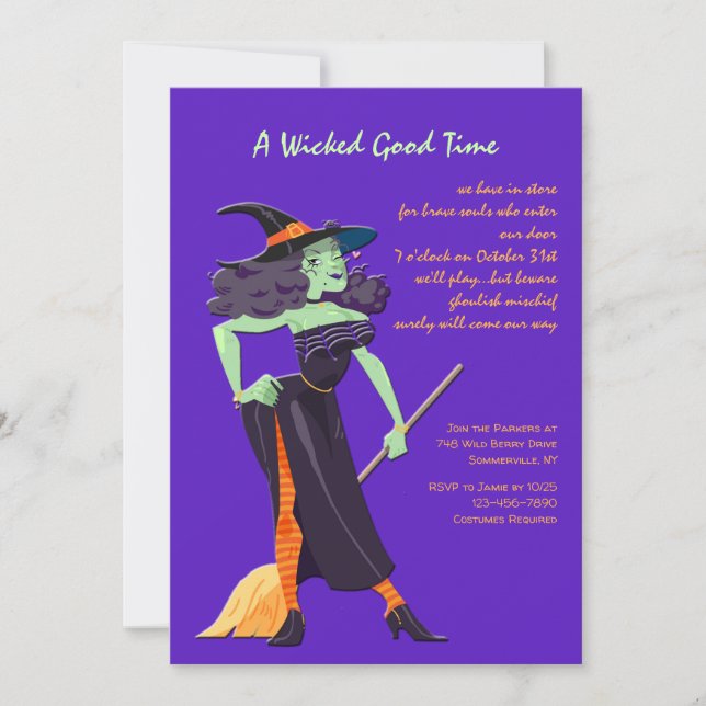 Halloween Dame Einladung (Vorderseite)