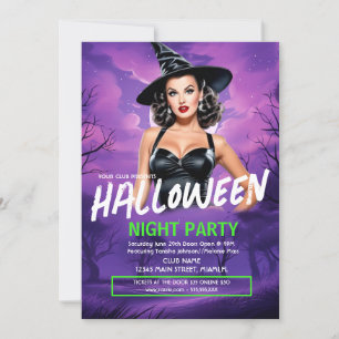 Halloween-Damen-Club-Bar-Flugblatt-Einladung Einladung