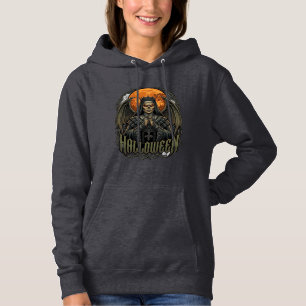Halloween Dämon Nonnen Krone Flügel Orange Mond_1 Hoodie