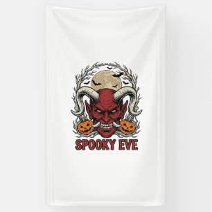 Halloween-Dämonen-Shirt mit Vintage-Engraving Kürb Banner
