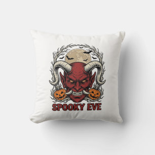 Halloween-Dämonen-Shirt mit Vintage-Engraving Kürb Kissen