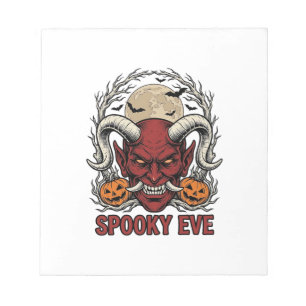 Halloween-Dämonen-Shirt mit Vintage-Engraving-Kürb Notizblock