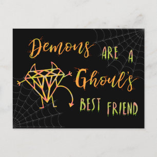 Halloween-Dämonen sind ein Ghouls bester Freund Feiertagspostkarte