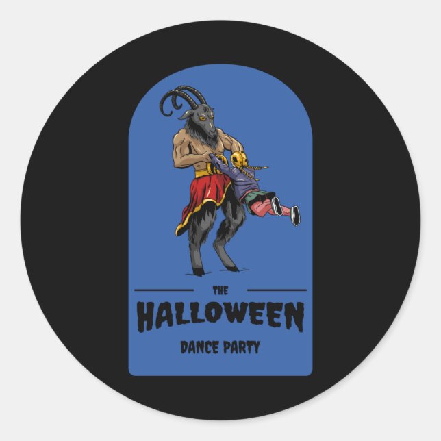 Halloween Dance Party Baphomet Clothing Funny Runder Aufkleber (Vorderseite)