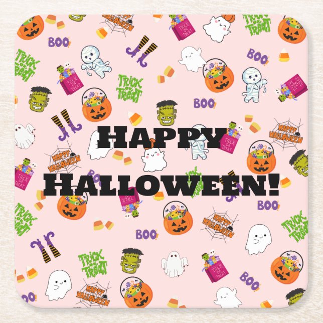 Halloween Dance Party Rechteckiger Pappuntersetzer (Vorderseite)