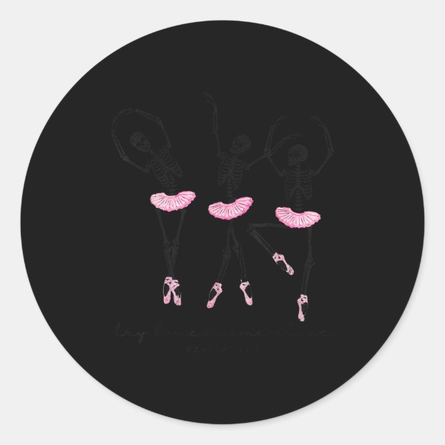 Halloween Dancing Skeleton Dry Bones Come Alive Ch Runder Aufkleber (Vorderseite)