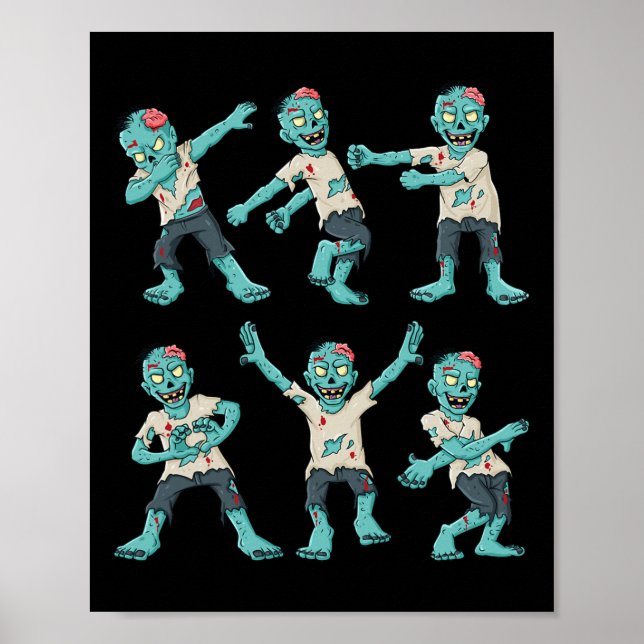Halloween Dancing Zombies Tance Challenge Boys Gir Poster (Vorne)