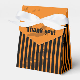Halloween Danke: Schwarz/Orange Streifen Hexe Geschenkschachtel