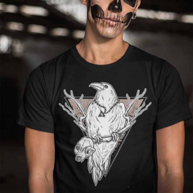 Halloween Dark Crow mit Illuminati-Kette - gotisch T-Shirt (Von Creator hochgeladen)