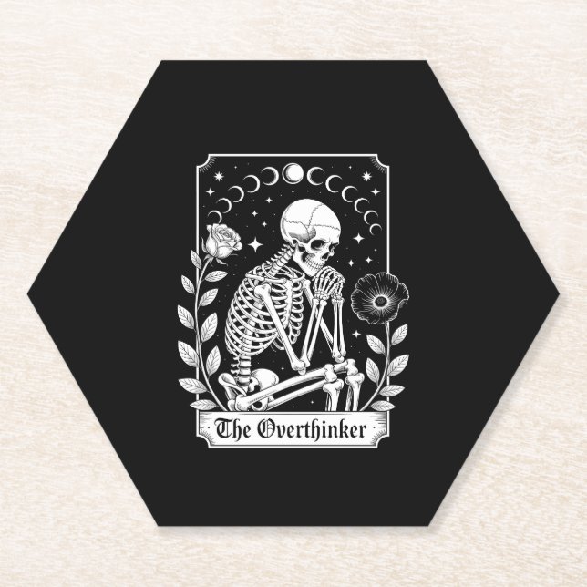 Halloween Dark Gothic Skeleton Overthinker Untersetzer (Vorderseite)