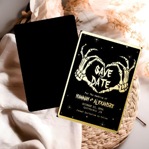 Halloween Dark Moody Gothic Wedding Save the Date Folieneinladung