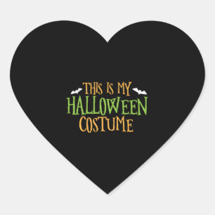 Halloween - das ist mein Halloween-Kostüm Herz-Aufkleber