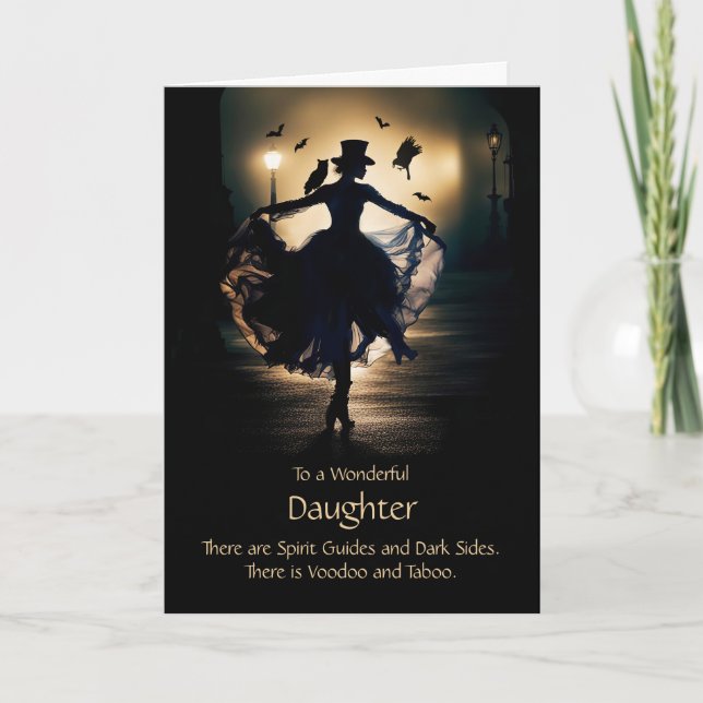 Halloween Daughter Witchy Woman Familiars Owl Karte (Vorderseite)