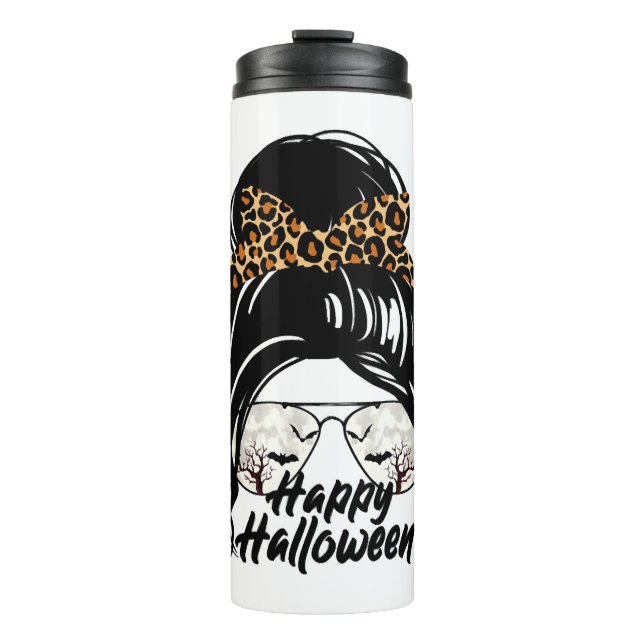 Halloween Day 2021 Halloween Leopard Mama Thermosbecher (Vorderseite)