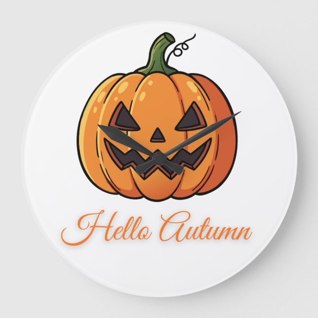 Halloween Day October  Große Wanduhr (Vorderseite)