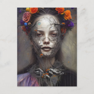 Halloween Day of the Dead Goddess Postcard Postkarte
