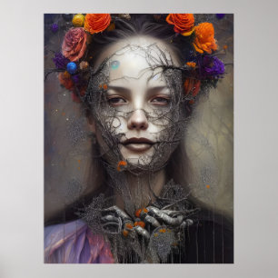 Halloween Day of the Dead Goddess Poster