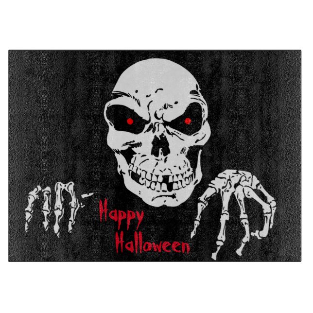 Halloween Decorating Glass Cutting Board/Skull Schneidebrett (Vorderseite)