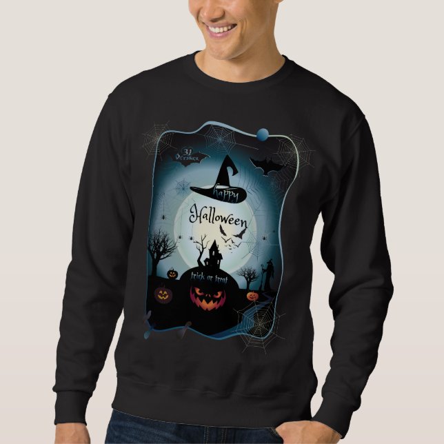 Halloween Decoration Leckerei oder Trick Monster Sweatshirt (Vorderseite)