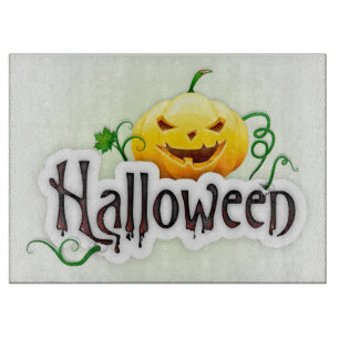 Halloween Decorative Glass Cutting Board/Pumpkin Schneidebrett