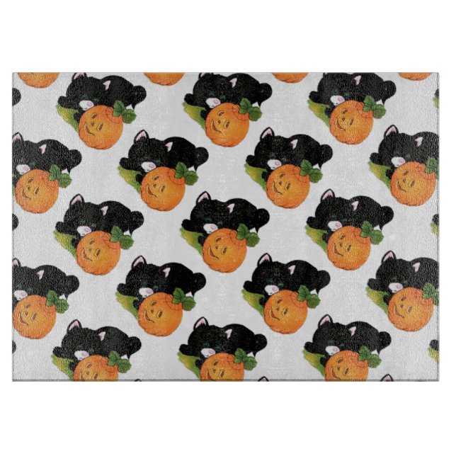 Halloween Decorative Glass Cutting Board/Pumpkins Schneidebrett (Vorderseite)