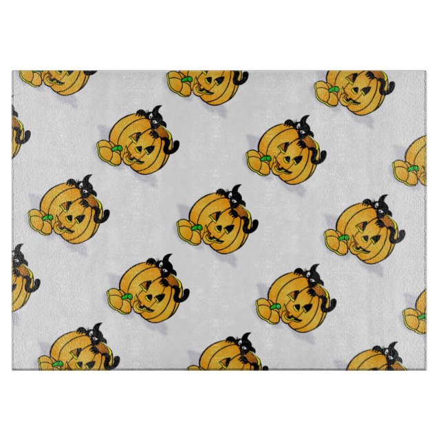Halloween Decorative Glass Cutting Board/Pumpkins Schneidebrett (Vorderseite)