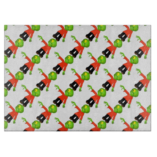 Halloween Decorative Glass Cutting Board/Zombie Schneidebrett (Vorderseite)