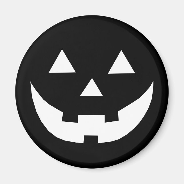 Halloween-Dekor mit Schwarz-weißer Kürbislaterne Magnet (Vorne)
