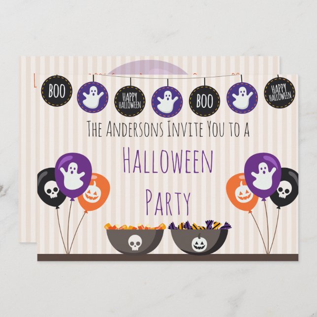 Halloween-Dekorationen Einladung (Vorne/Hinten)