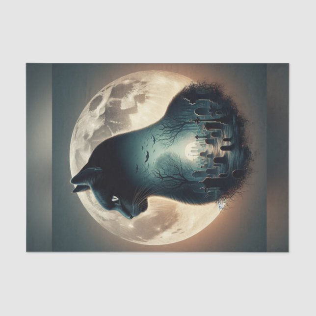 Halloween-Dekoupage-Friedhof Seidenpapier (Vorderseite)