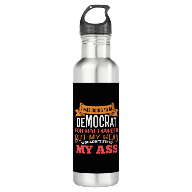 Halloween-Demokrat Edelstahlflasche (Vorderseite)