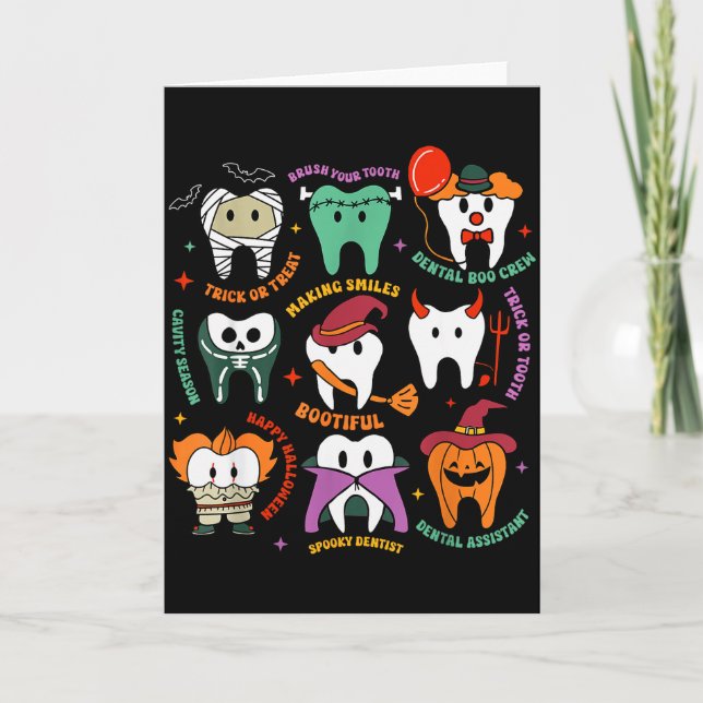 Halloween Dental Boo Crew Dentist Costume Teeth Wo Karte (Vorderseite)