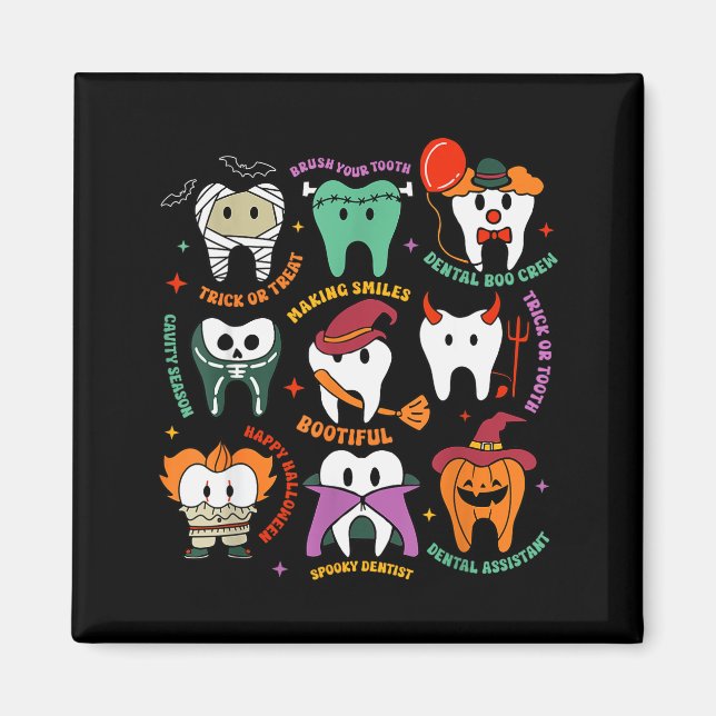 Halloween Dental Boo Crew Dentist Costume Teeth Wo Magnet (Vorne)