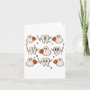 Halloween Dentalhygienist Teeth Ghost Pum Karte