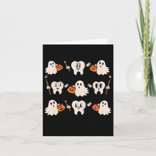 Halloween Dentalhygienist Teeth Ghost Pum Karte