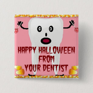 Halloween Dentist Cartoon Button