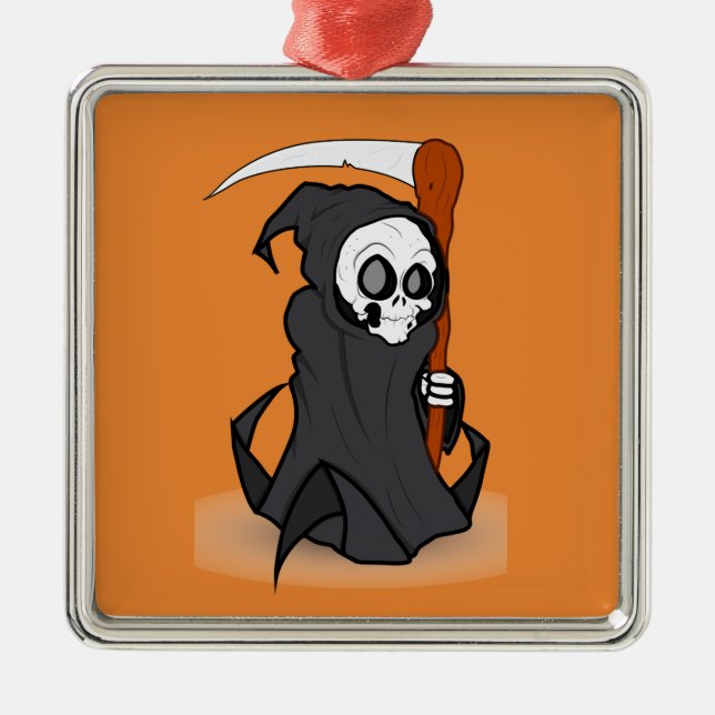 Halloween der grimmige Sensenmann Ornament Aus Metall (Vorne)