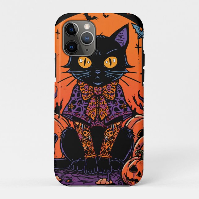 Halloween,Der Kürbis-Plünderer,Schwarze Katze  Case-Mate iPhone Hülle (Rückseite)