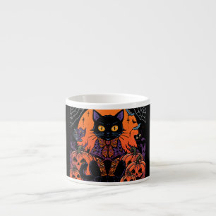 Halloween, Der Kürbisfeld-Streuner, Schwarze Katze Espressotasse
