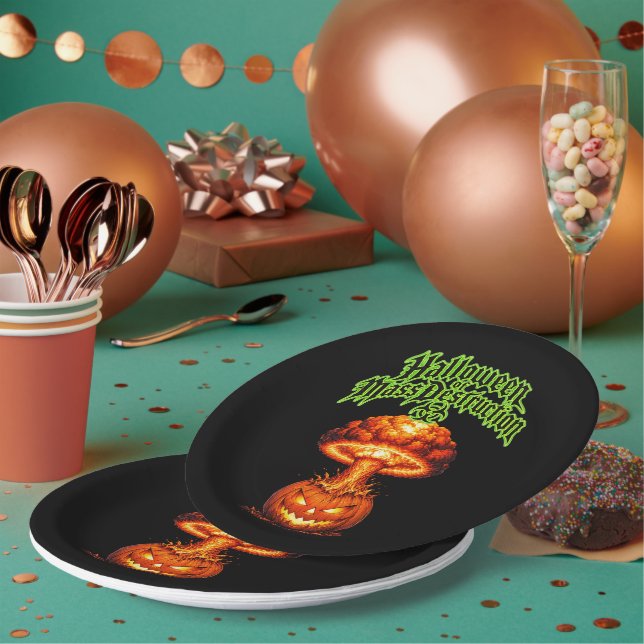 Halloween der Massenvernichtung Nuclear Jack-o'-La Pappteller (Multi)