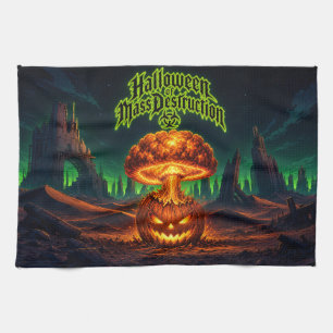 Halloween der Massenvernichtung Radioaktiver Kürbi Geschirrtuch