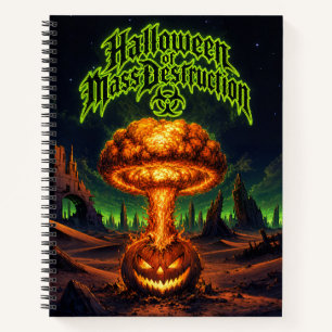 Halloween der Massenvernichtung Radioaktiver Kürbi Notizbuch