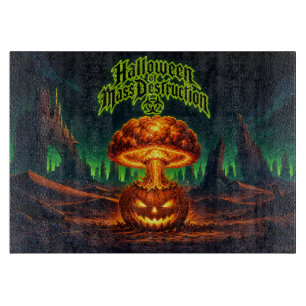 Halloween der Massenvernichtung Radioaktiver Kürbi Schneidebrett